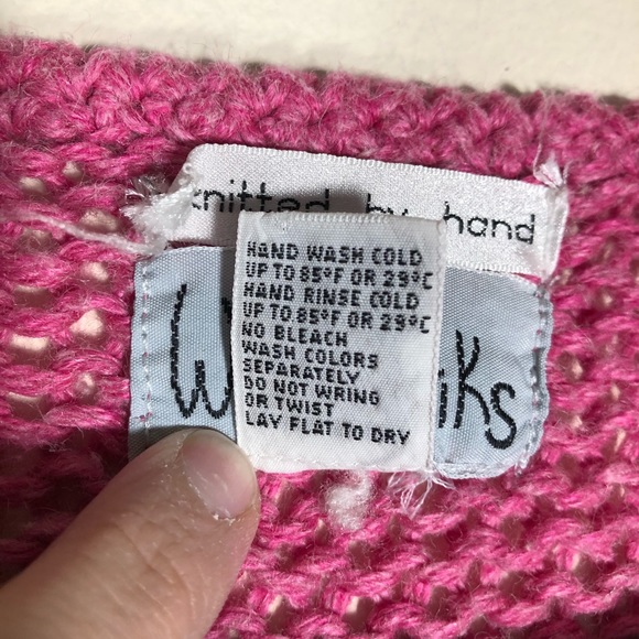 Vintage 80’s Color Block Sweater Hand Knit - Picture 4 of 4